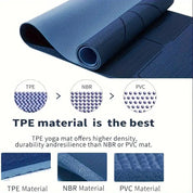 Sport TPE Yoga Mat Exercise Workout Mats Fitness Mat for Home Gym Blue 8mm - Sports & Fitness > Exercise Gym & Fitness