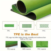 Sport TPE Yoga Mat Exercise Workout Mats Fitness Mat for Home Gym Green 6mm - Sports & Fitness > Exercise Gym & Fitness