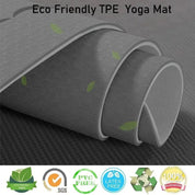 Sport TPE Yoga Mat Exercise Workout Mats Fitness Mat for Home Gym Grey 6mm - Sports & Fitness > Exercise Gym & Fitness