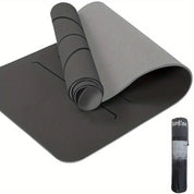 Sport TPE Yoga Mat Exercise Workout Mats Fitness Mat for Home Gym Grey 8mm - Sports & Fitness > Exercise Gym & Fitness
