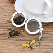 Stainless Steel Mesh Tea Infuser, 2.1 inch Tea Ball with Honey Bee Pendant Tea Strainer Tea Diffuser Tea Steeper for Filtering Tea,Tea Infusers for Loose Tea (Bee, 2PC)