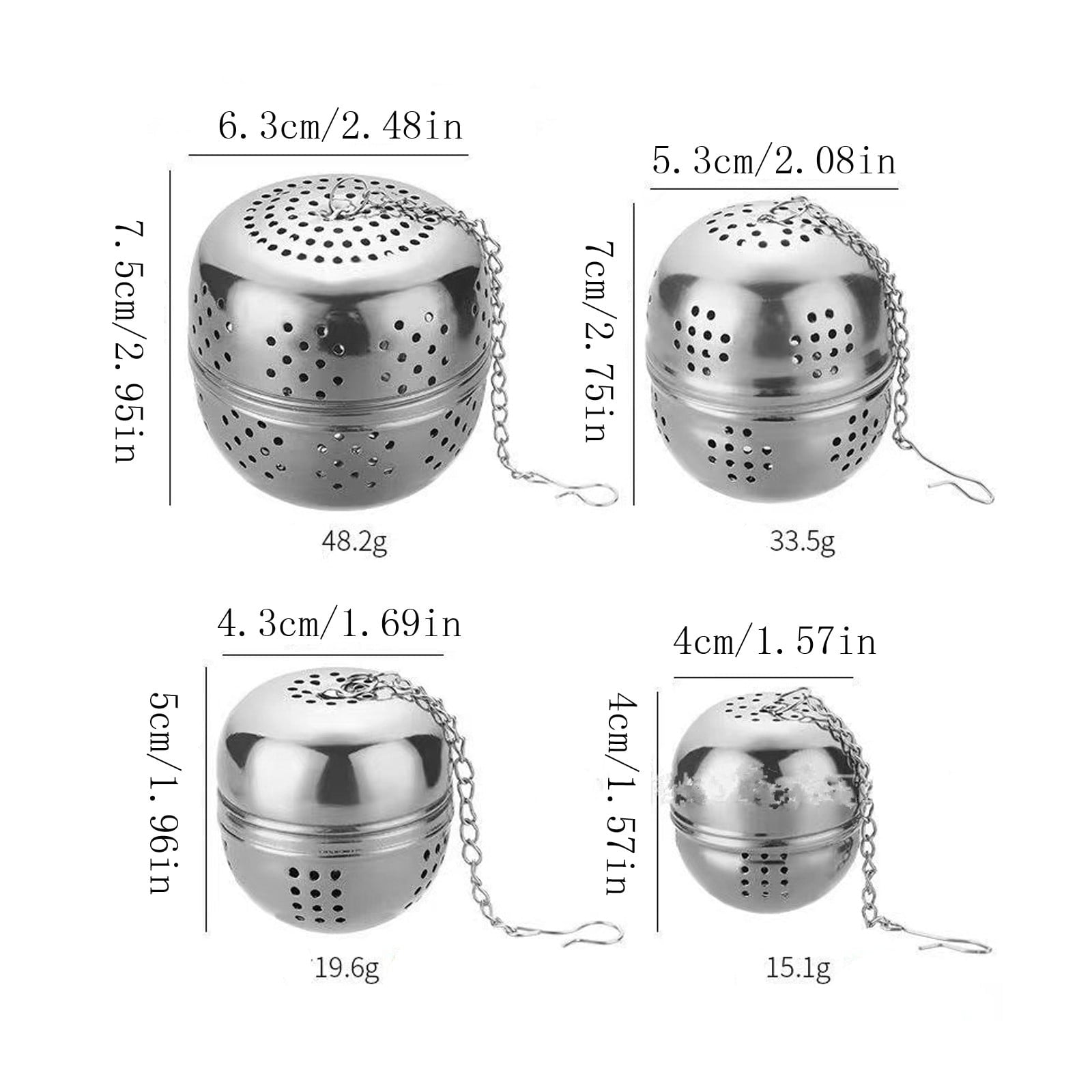 Stainless Steel Mesh Tea Infuser, Heavy Duty Tea Ball, Tea Strainer Tea Diffuser Tea Steeper for Filtering Tea,Tea Infusers for Loose Tea, 1 Pcs, 1.57x1.57 1.57" x 1.57" Silver*1