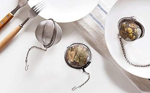 Store 2pcs Stainless Steel Mesh Tea Ball Inch Tea Strainers Tea Strainer Filters for Tea (2.1 inches)