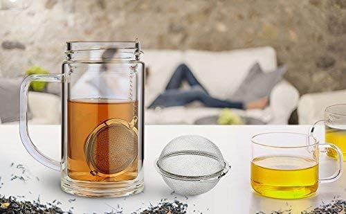 Store 2pcs Stainless Steel Mesh Tea Ball Inch Tea Strainers Tea Strainer Filters for Tea (2.1 inches)