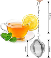 Store 2pcs Stainless Steel Mesh Tea Ball Inch Tea Strainers Tea Strainer Filters for Tea (2.1 inches)