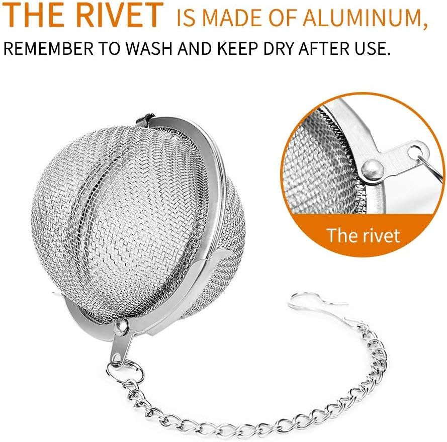 Store 2pcs Stainless Steel Mesh Tea Ball Inch Tea Strainers Tea Strainer Filters for Tea (2.1 inches)