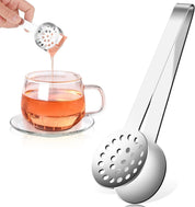 Tea Bag Squeezer, Stainless Steel Tea Bag Squeezer Tongs, Teabag Filter, Dispenser Accessories for Teas Drinkers, Durable Round Strainer Gripper Picker