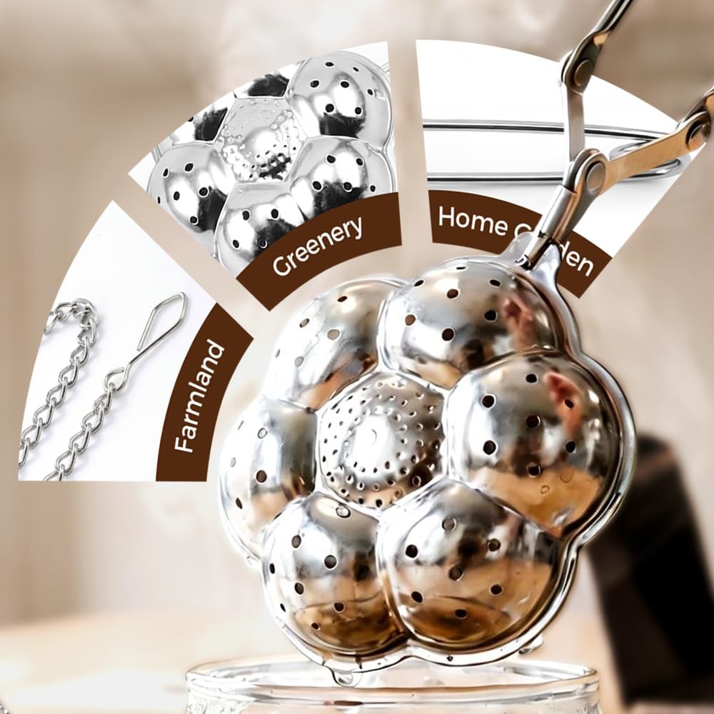 Tea Ball Tea Infer for Loose Leaf Tea, 304 Stainless Steel Fine Mesh Tea Strainer with 2 Styles (Spring Handle & Chain Hook), Reable Tea Steeper for Tea Lovers (1 PCS Spring Handle)