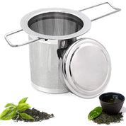 Tea filter, stainless steel tea strainer, tea strainer, tea infuser Tea strainer with lock, tea filter with fine holes, foldable handle design Suitable for