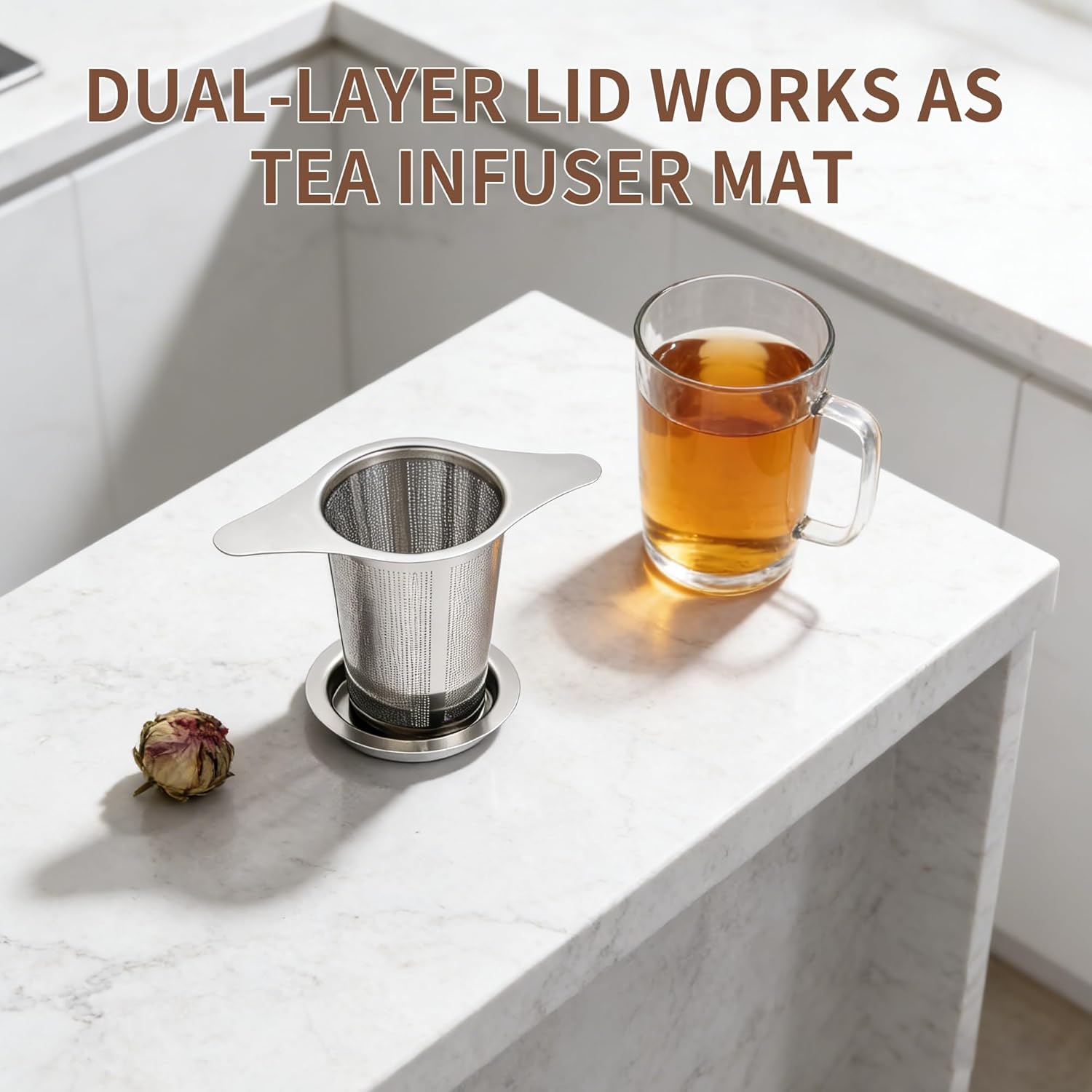 Tea infuser,Stainless Steel Tea Steeper and Strainer, Tea Strainers for Loose Tea - Reusable Durable Infuser for Brewing Tea and Coffee