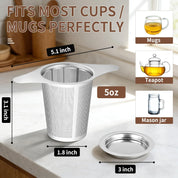 Tea infuser,Stainless Steel Tea Steeper and Strainer, Tea Strainers for Loose Tea - Reusable Durable Infuser for Brewing Tea and Coffee