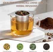 Tea infuser,Stainless Steel Tea Steeper and Strainer, Tea Strainers for Loose Tea - Reusable Durable Infuser for Brewing Tea and Coffee