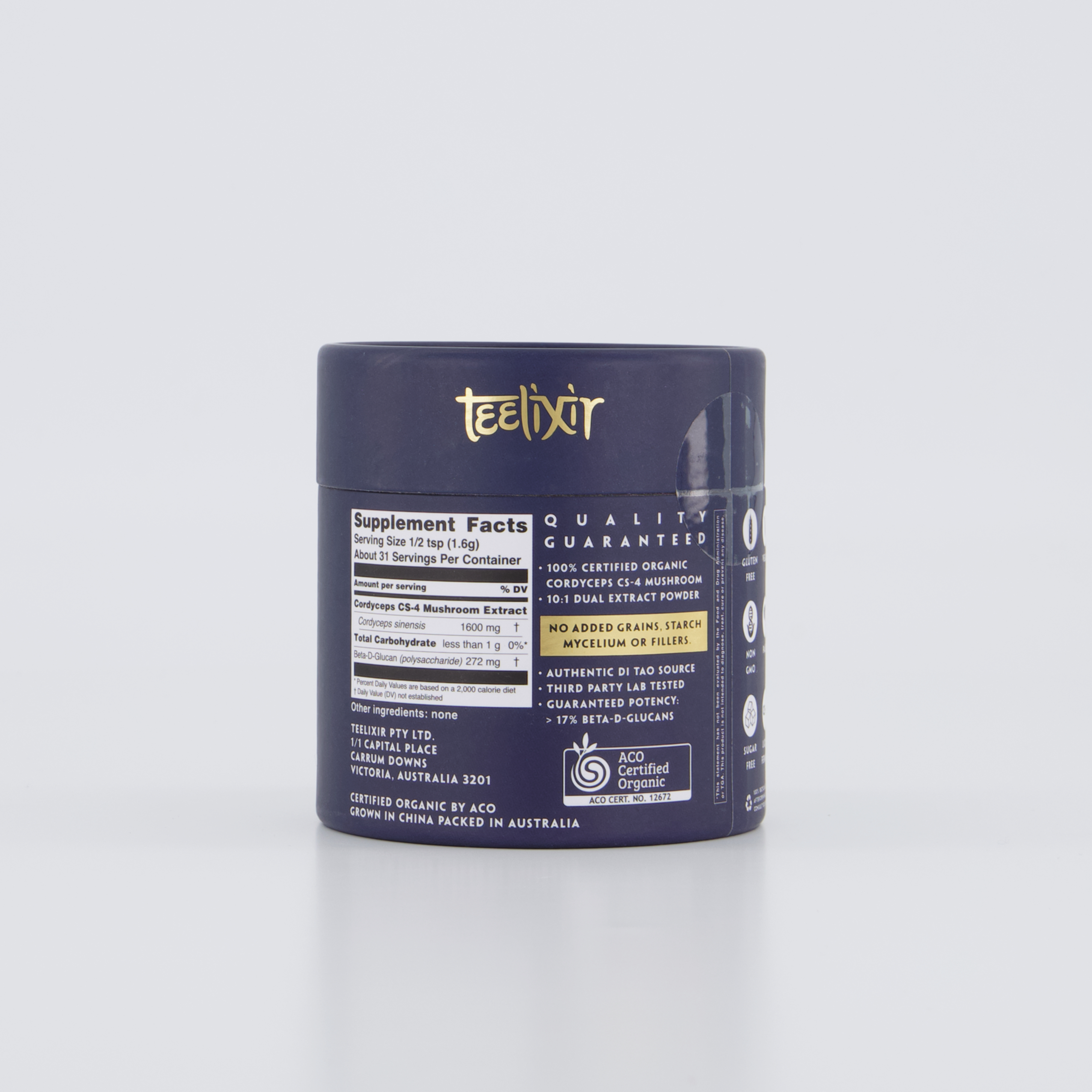 Teelixir Organic Cordyceps Mushroom 100g - Health & Beauty > Nutrition & Supplements > Vitamins & Supplements