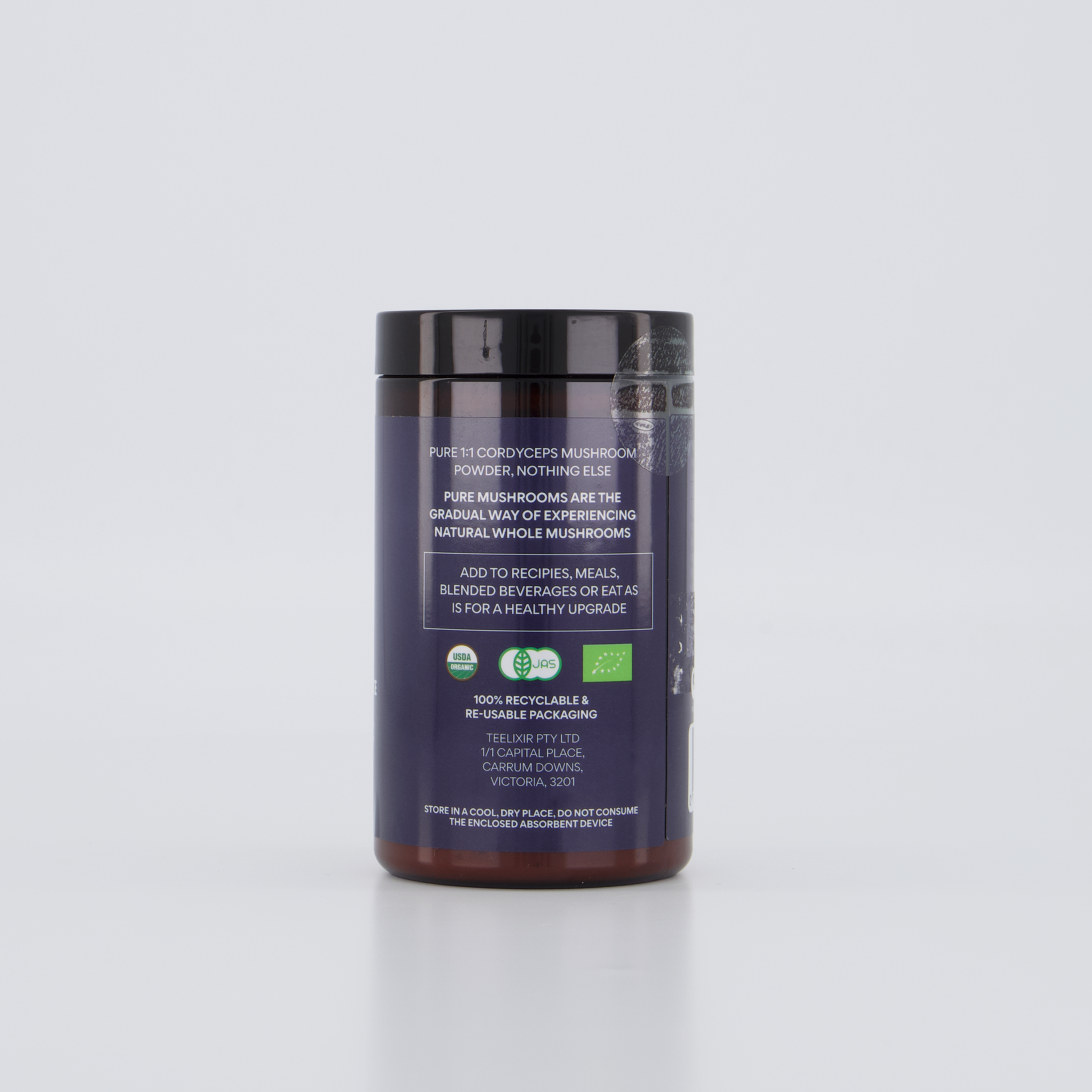 Teelixir Organic Pure Cordyceps 100g - Health & Beauty > Nutrition & Supplements > Vitamins & Supplements