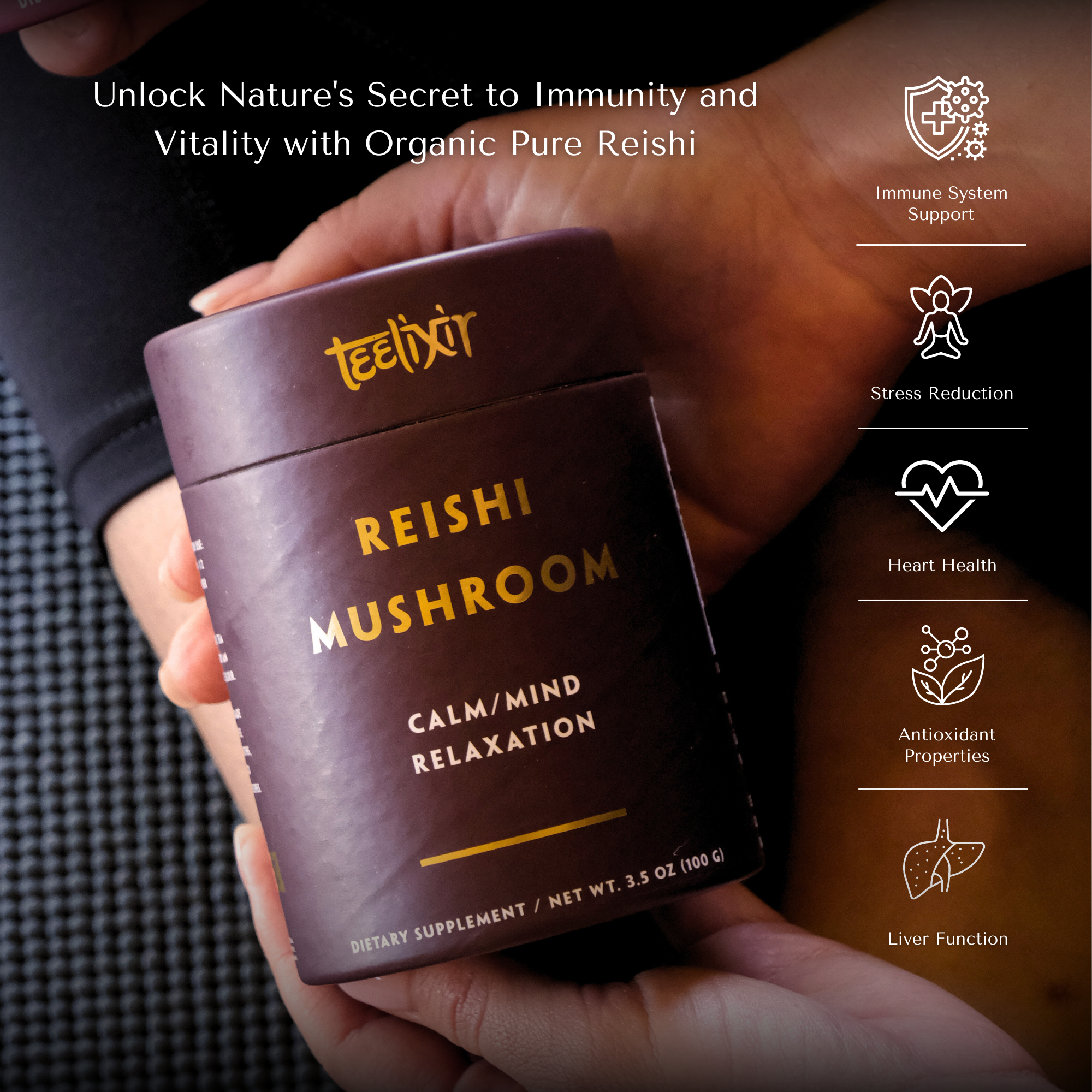 Teelixir Organic Reishi Mushroom 50g - Health & Beauty > Nutrition & Supplements > Vitamins & Supplements