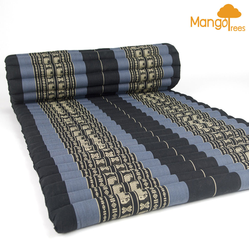 Thai Kapok Roll Up Mattress Foldout Mat BlueEle - Outdoor Recreation > Boating > Boating Accessories