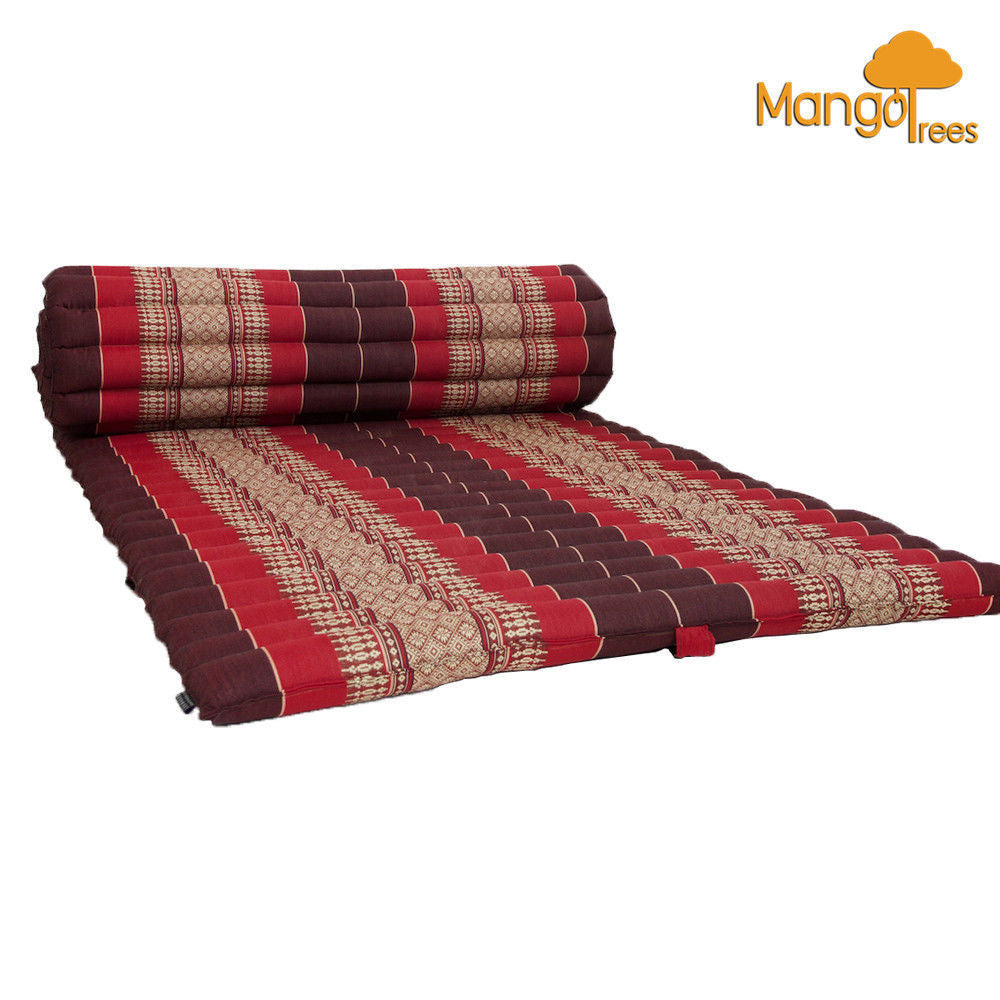 Thai Kapok Roll Up Mattress Foldout Mat Red - Outdoor Recreation > Boating > Boating Accessories