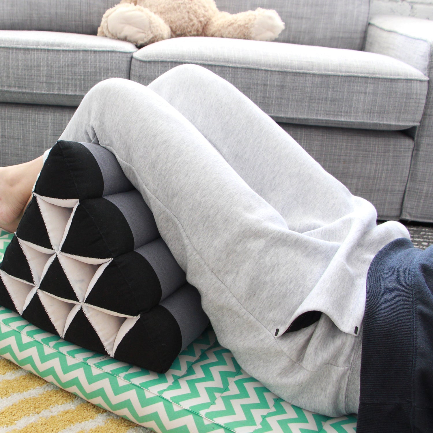 Thai Triangle Pillow Backrest Cushion Kapok Filled BlueEle - Home & Garden > Bedding > Pillows