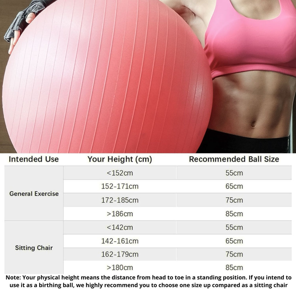 VERPEAK Yoga Ball 55cm (Red) - Sports & Fitness > Exercise Gym & Fitness > Gymnastics