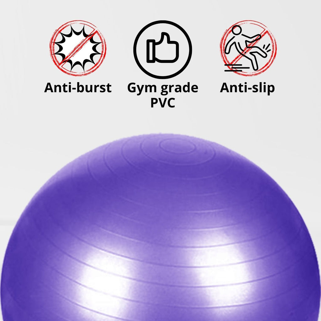 VERPEAK Yoga Ball 65cm (Silver) - Sports & Fitness > Exercise Gym & Fitness > Gymnastics