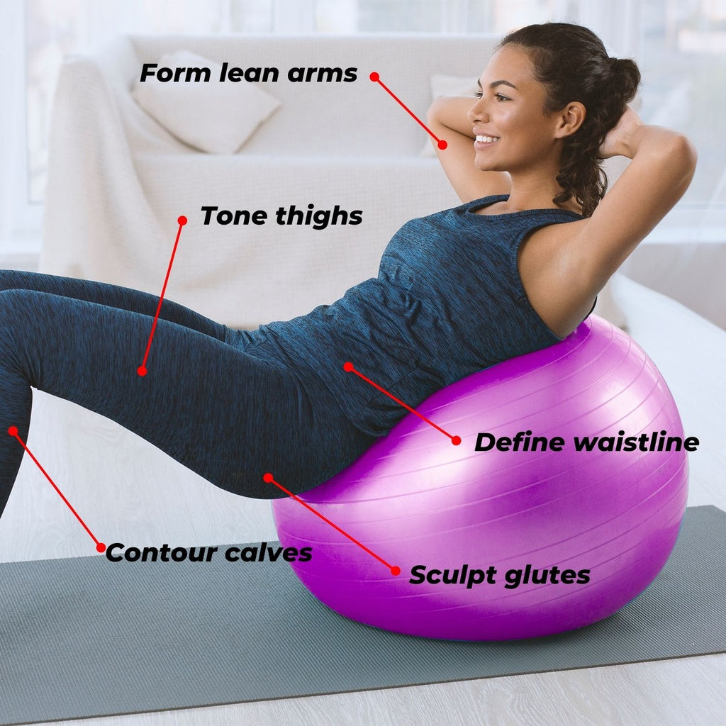 VERPEAK Yoga Ball 75cm (Purple) - Sports & Fitness > Exercise Gym & Fitness > Yoga & Pilates