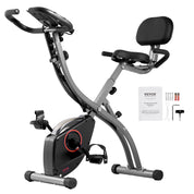VEVOR Folding Exercise Bike, Foldable Fitness Stationary Bike, Adjustable Magnetic Resistance Stationary Bike, Upright Indoor Cycling Bike for Home Gym Workout, Comfortable Seat Premium Cushion, LCD Monitor