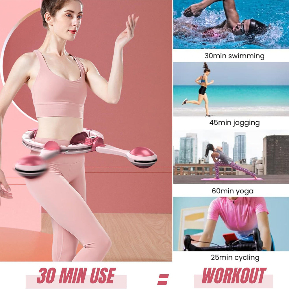 Vibe Geeks 360 Degree Smart Infinity Intelligent Hula Hoop - Gray 1 Adjustable Suction