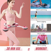 Vibe Geeks 360 Degree Smart Infinity Intelligent Hula Hoop - Pink 2  Adjustable Suction