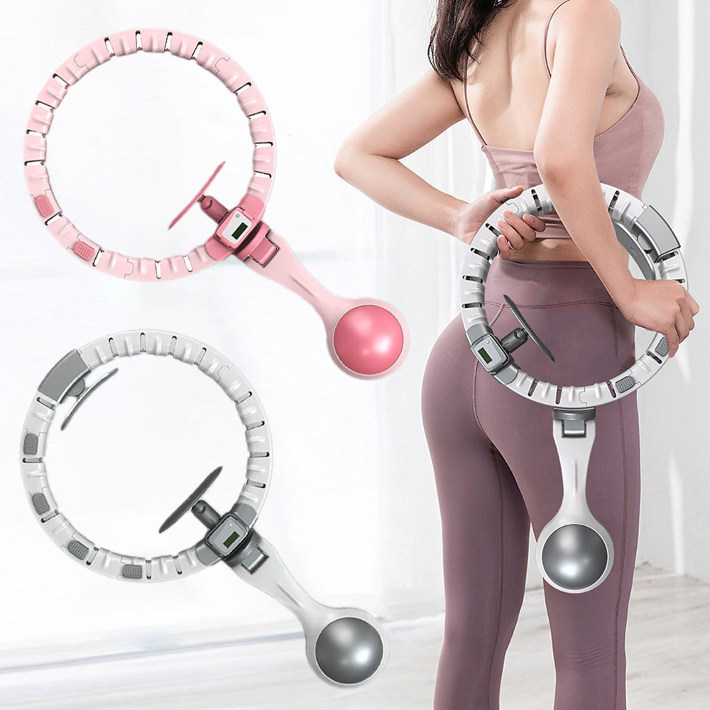 Vibe Geeks 360 Degree Smart Infinity Intelligent Hula Hoop - Pink 2  Adjustable Suction