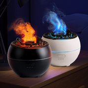 Volcanic Flame Premium Aromatherapy Diffuser (Black Crack Style)- 360ml Ultrasonic Humidifier with 7-Color LED Light and Adjustable Mist for Home and Office