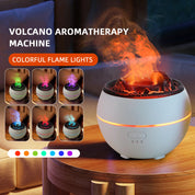 Volcanic Flame Premium Aromatherapy Diffuser (Black Crack Style)- 360ml Ultrasonic Humidifier with 7-Color LED Light and Adjustable Mist for Home and Office