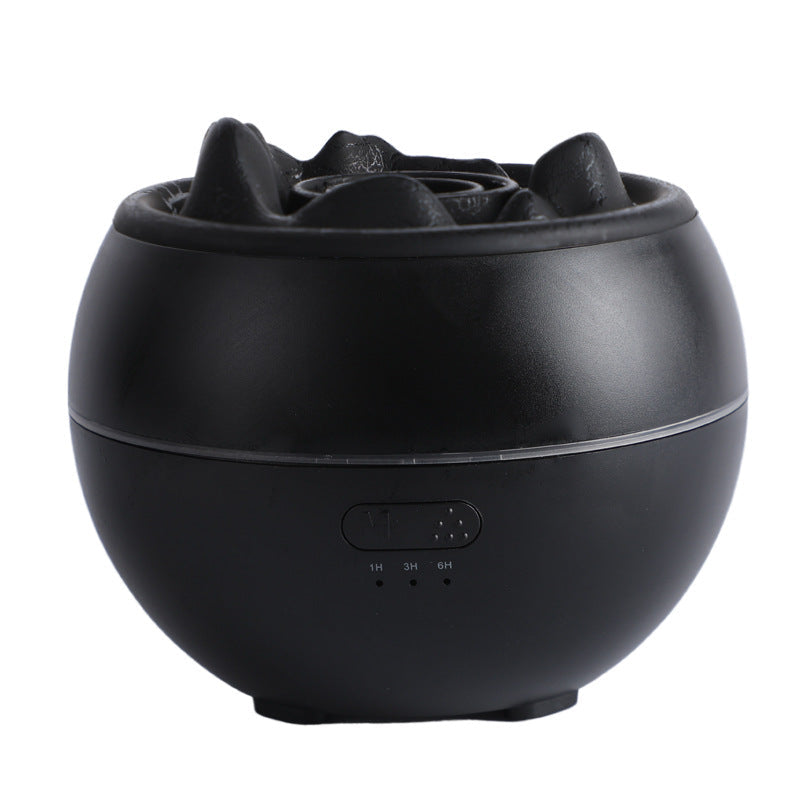 Volcanic Flame Premium Aromatherapy Diffuser (Black Crack Style)- 360ml Ultrasonic Humidifier with 7-Color LED Light and Adjustable Mist for Home and Office