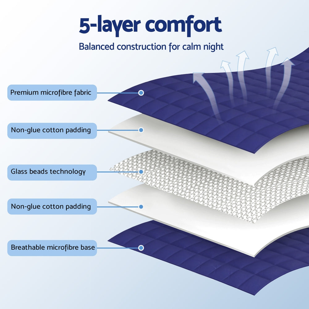 Weighted Blanket 11KG Kids Adults Heavy Gravity Relax Calm Blue