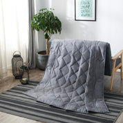 Weighted Blanket (15lbs, 60''x80''), Heavy Blanket Washable for Adult with Premium Glass Beads-Grey