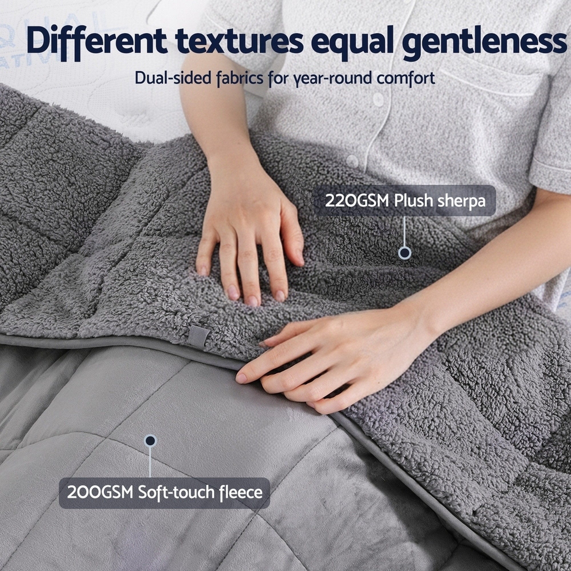 Weighted Blanket Fleece Sherpa Heavy Blanket 4.5KG