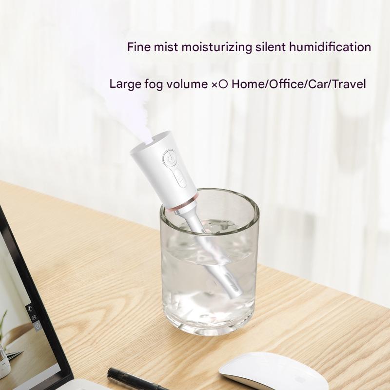 White 2 in 1 Cool Mist Ultrasonic Wellness Humidifier and Facial Moisturizer - USB Rechargeable Portable Nano Sprayer
