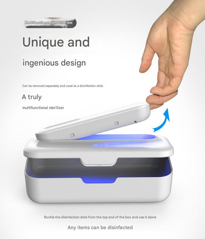 White 2-in-1 UV Sterilizer Box & Detachable Wand - For Phone, Jewelry, Masks