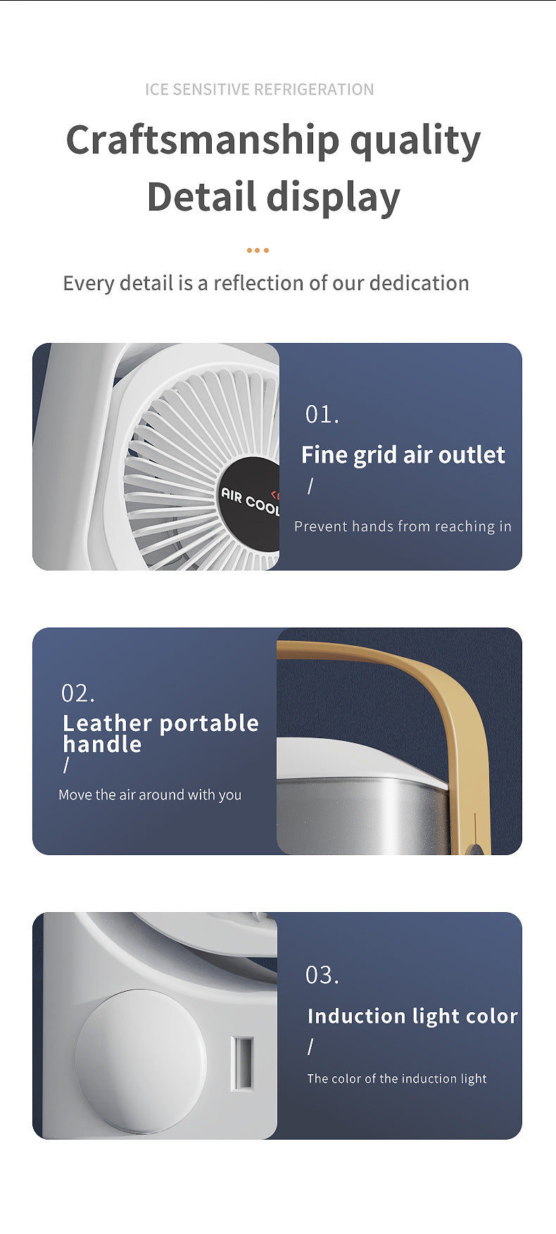 White 3-in-1 Portable Air Cooler Fan - Desktop Ultrasonic Wellness Humidifier & LED Light, Nano Mist