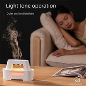 White 300ml Ultrasonic Aroma Diffuser with Cracked Light Design - Cool Mist Humidifier for Home and Office