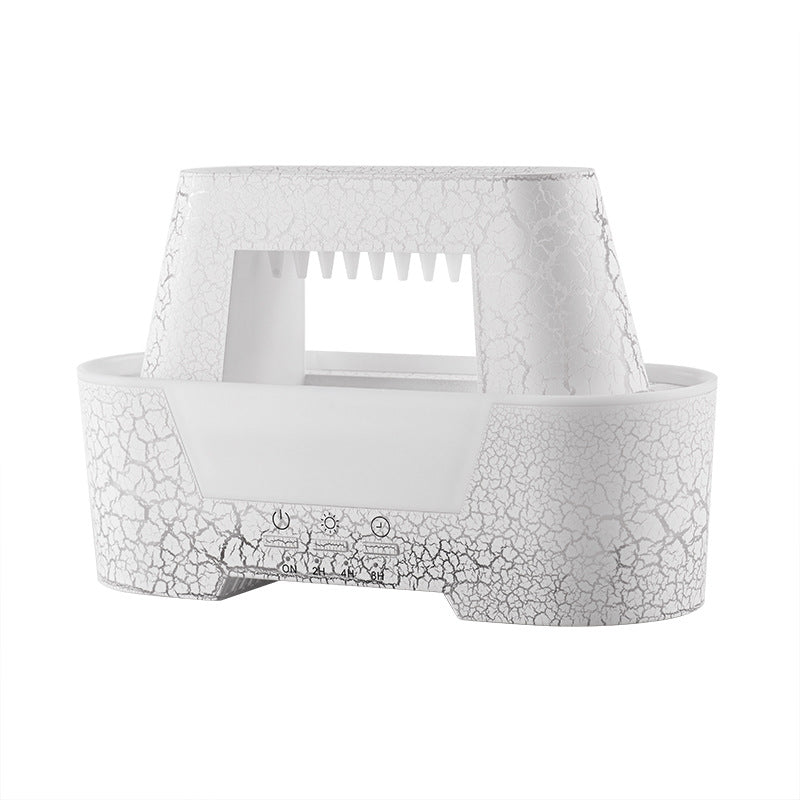 White 300ml Ultrasonic Premium Aromatherapy Diffuser with Cracked Light Design - Cool Mist Humidifier for Home and Office