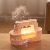 White 300ml Ultrasonic Premium Aromatherapy Diffuser with Cracked Light Design - Cool Mist Humidifier for Home and Office