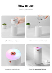 White 300ml USB Air Ultrasonic Wellness Humidifier - Quiet Mini Ultrasonic Wellness Humidifier for Bedroom, Office, Car
