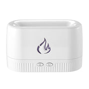 White 3D Simulation Flame Premium Aromatherapy Diffuser & Humidifier - Ultrasonic Desktop Mister with 7-Color LED Light and Automatic Scent Spray (200ML)