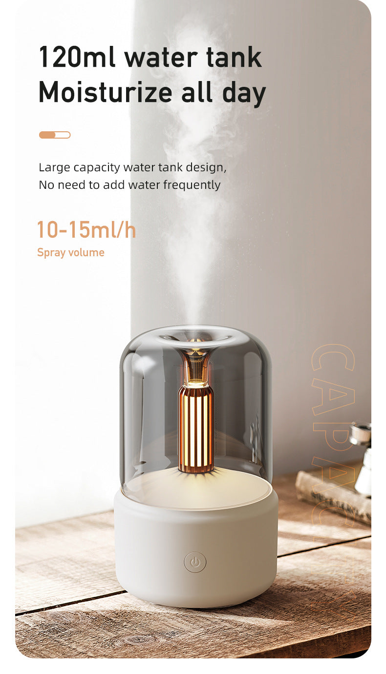 White Creative Candleligh Premium Aromatherapy Diffuser USB Desktop Ambient Candle Lamp Humidifier