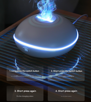 White Mini USB Premium Aromatherapy Diffuser with Flame Projection - Portable Humidifier for Home and Car Use