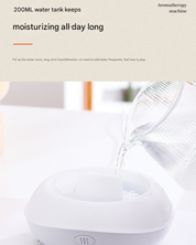 White Mini USB Premium Aromatherapy Diffuser with Flame Projection - Portable Humidifier for Home and Car Use