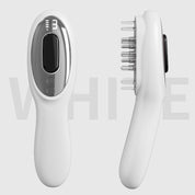 White Rechargeable Electric Scalp Massager with Red & Blue Light Therapy - Hair Oil & Serum Applicator Comb(Not