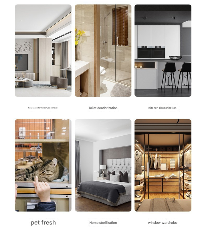 White Rechargeable Ozone & UV-C Air Purifier with Remote - Portable Odor Eliminator for Home Pets & Closets