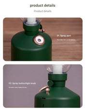 White Retro Kerosene Lamp Ultrasonic Wellness Humidifier - Rechargeable Cool Mist Maker with Dimmable Light