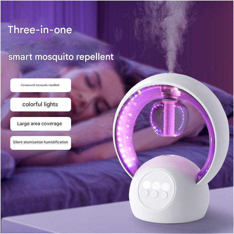 White Smart Mosquito Repeller & Humidifier - 3 Modes, Night Light, USB, Quiet Operation